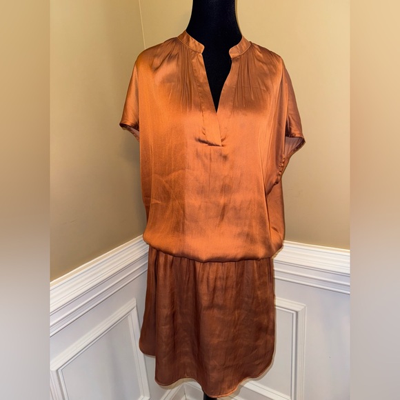 H&M satin effect bronze dress, SZ 10 - Picture 4 of 4